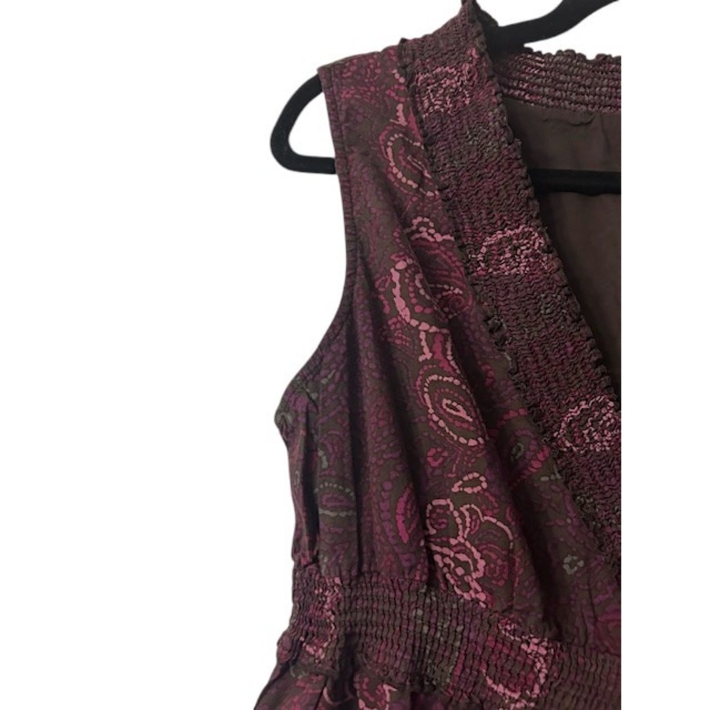 SONOMA Dress L Burgundy Paisley‎ Sleeveless Romantic Earthy Boho Cottagecore - Picture 16 of 16
